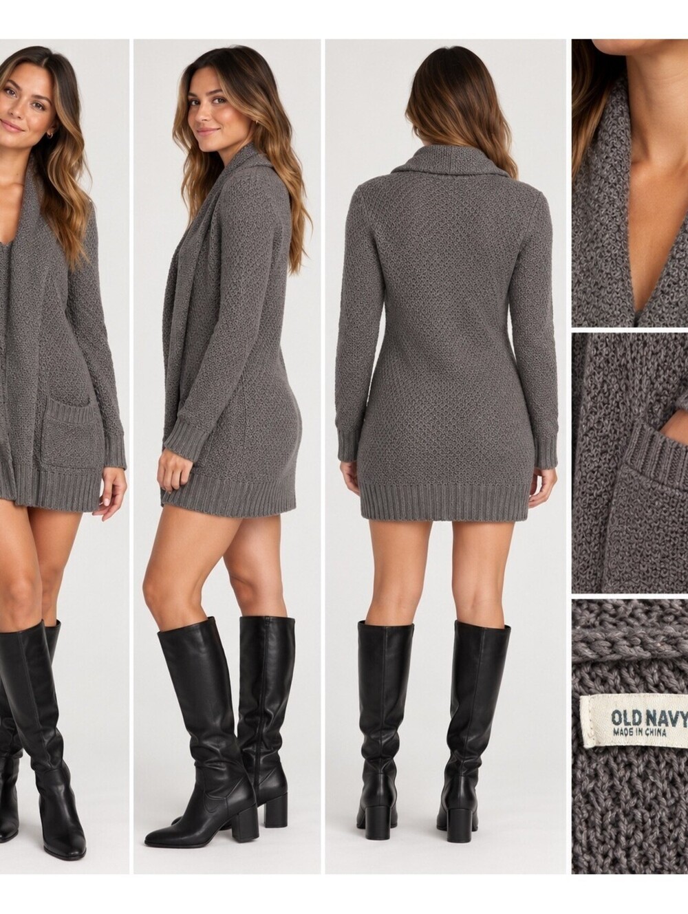 Old Navy Women's Gray Knit Open Cardigan Sweater Size S/P